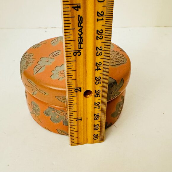 Anthropologie Monogram S Lidded Stoneware Ceramic Round Jewelry Trinket Box - Picture 6 of 9